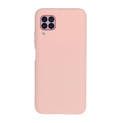 Pink frosted TPU phone case with camera cutouts and slim, smooth finish