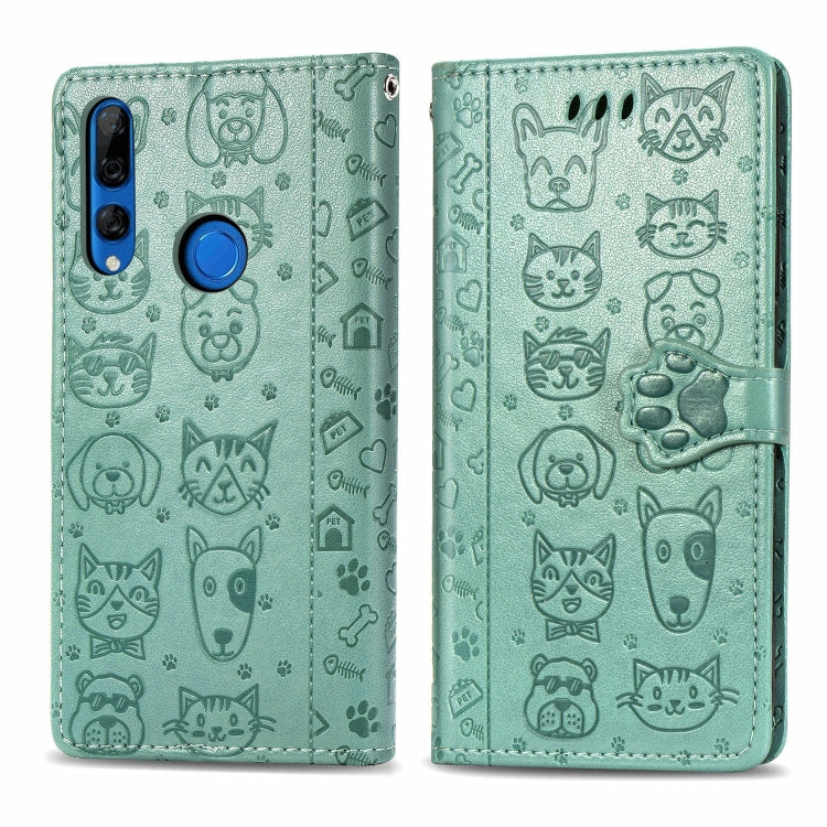 Cute Cat and Dog Embossed Horizontal Flip PU Leather Case with Holder / Card Slot / Wallet / Lanyard, For Huawei P30, For Huawei P30 Lite / Nova 4e, For Huawei Mate 30 Lite/Nova 5i Pro, For Huawei P Smart Z / Y9 Prime2019, For Huawei Honor 20          ...