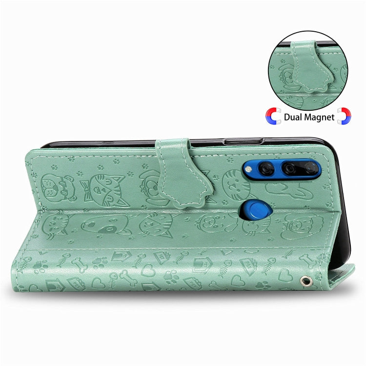 Cute Cat and Dog Embossed Horizontal Flip PU Leather Case with Holder / Card Slot / Wallet / Lanyard, For Huawei P30, For Huawei P30 Lite / Nova 4e, For Huawei Mate 30 Lite/Nova 5i Pro, For Huawei P Smart Z / Y9 Prime2019, For Huawei Honor 20          ...