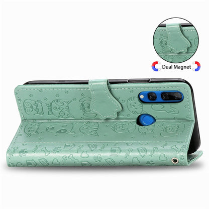 Cute Cat and Dog Embossed Horizontal Flip PU Leather Case with Holder / Card Slot / Wallet / Lanyard, For Huawei P30, For Huawei P30 Lite / Nova 4e, For Huawei Mate 30 Lite/Nova 5i Pro, For Huawei P Smart Z / Y9 Prime2019, For Huawei Honor 20          ...