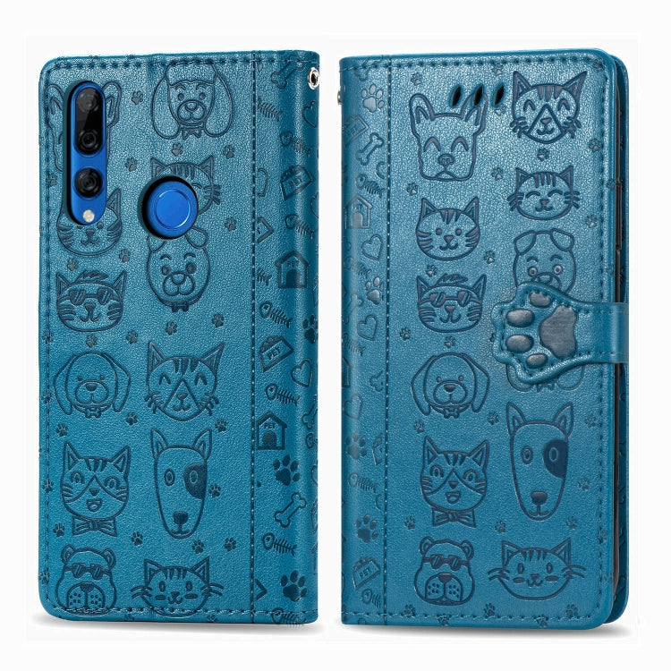 Cute Cat and Dog Embossed Horizontal Flip PU Leather Case with Holder / Card Slot / Wallet / Lanyard, For Huawei P30, For Huawei P30 Lite / Nova 4e, For Huawei Mate 30 Lite/Nova 5i Pro, For Huawei P Smart Z / Y9 Prime2019, For Huawei Honor 20          ...