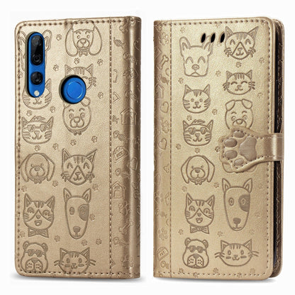 Cute Cat and Dog Embossed Horizontal Flip PU Leather Case with Holder / Card Slot / Wallet / Lanyard, For Huawei P30, For Huawei P30 Lite / Nova 4e, For Huawei Mate 30 Lite/Nova 5i Pro, For Huawei P Smart Z / Y9 Prime2019, For Huawei Honor 20          ...