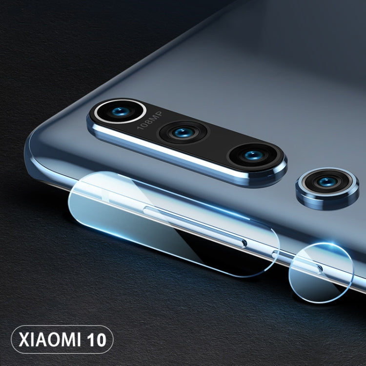 Tempered glass film for rear camera lenses on a blue smartphone, shown on multiple lenses