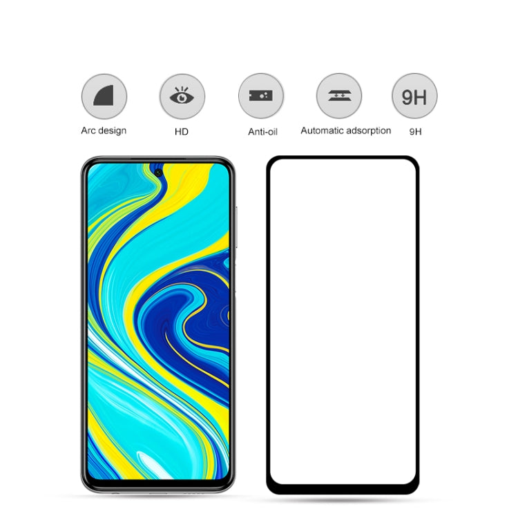 Tempered glass screen protector film for Redmi Note 9 Pro, 9H full glue, 2.5D, 2-pack