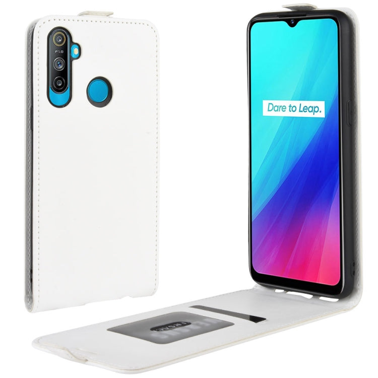 White PU leather flip phone case with card slot and photo window, for camera cutouts