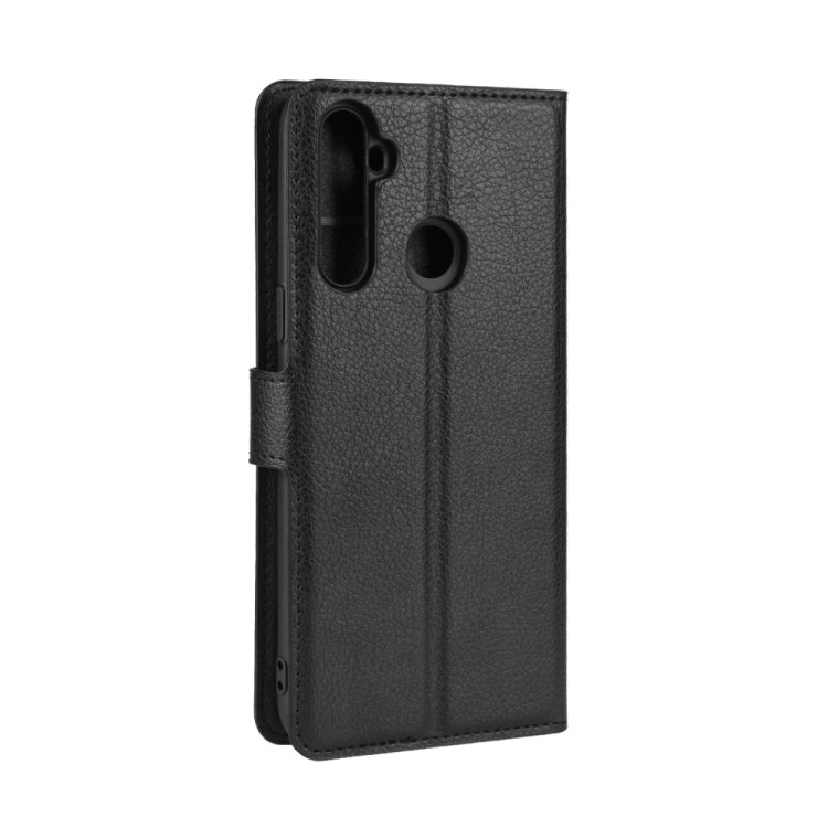 Black litchi-texture phone case with camera and speaker cutouts