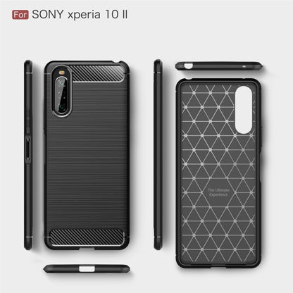 For Sony Xperia 10 II Brushed Texture Carbon Fiber TPU Case