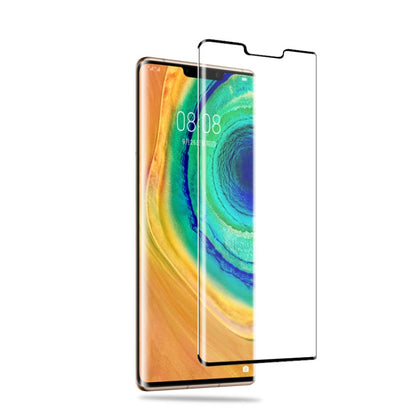 Tempered glass screen protector for Huawei Mate 30 Pro, clear panel aligned to phone screen