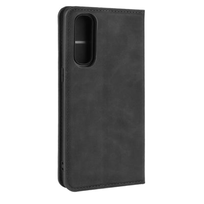 Black leather phone case for Oppo Reno3 Pro with camera cutout and stitched edges
