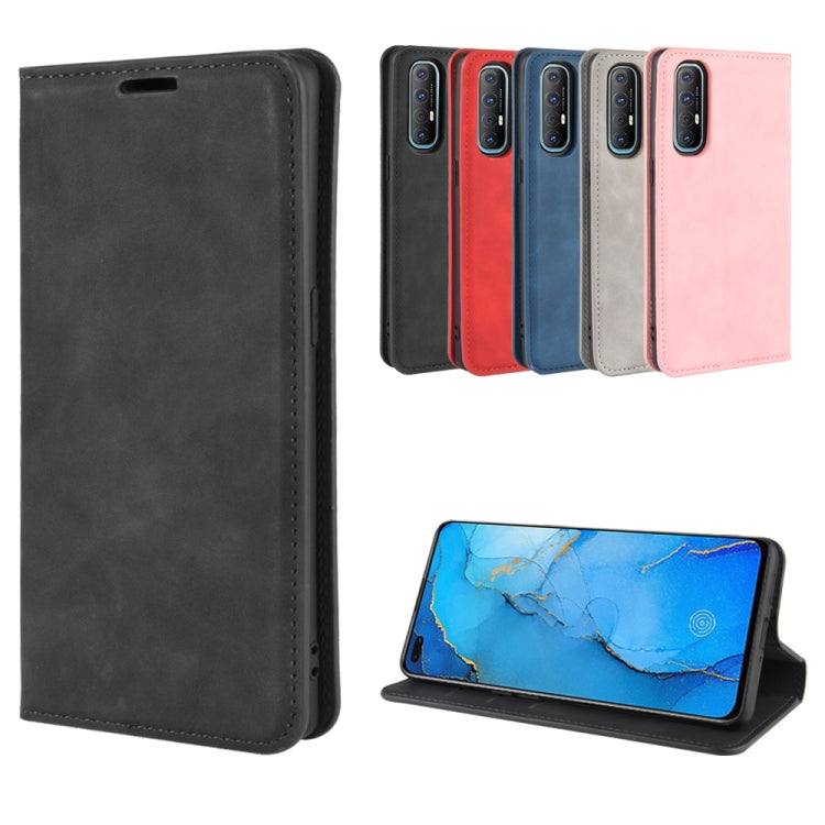 Black leather wallet phone case and multiple color options for Oppo Reno3 Pro