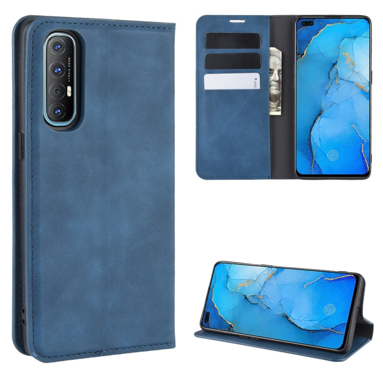 Leather wallet phone case with card slots, magnetic stand, dark blue for smartphone