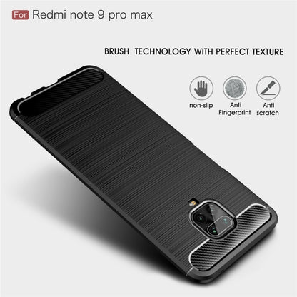 For Xiaomi Redmi Note 9 Pro Max Brushed Texture Carbon Fiber TPU Case, For Redmi Note 9 Pro Max