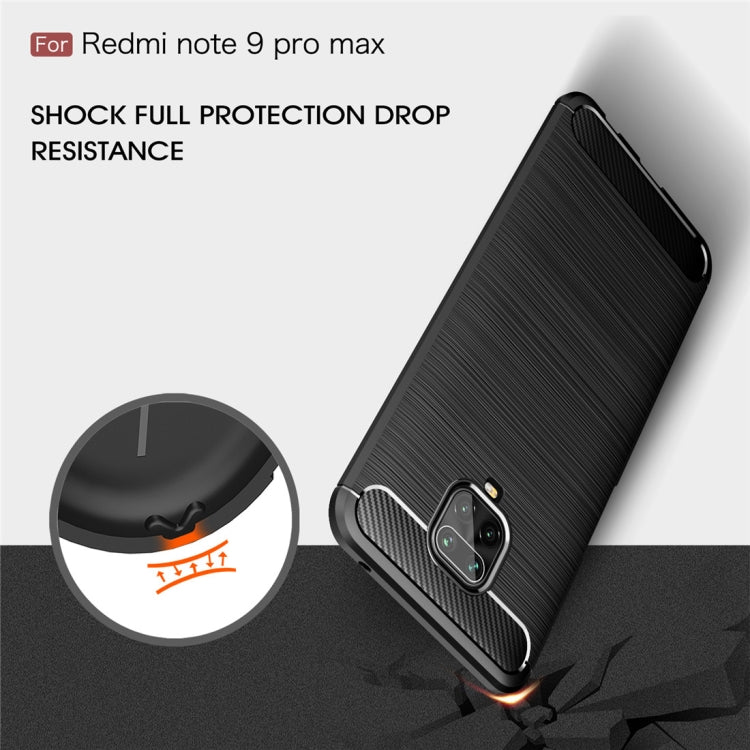 For Xiaomi Redmi Note 9 Pro Max Brushed Texture Carbon Fiber TPU Case, For Redmi Note 9 Pro Max