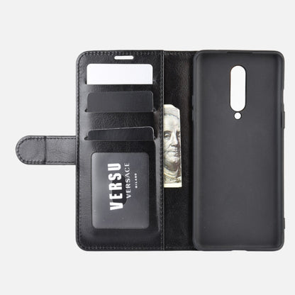 Black wallet phone case with card holder pocket and rear camera cutout