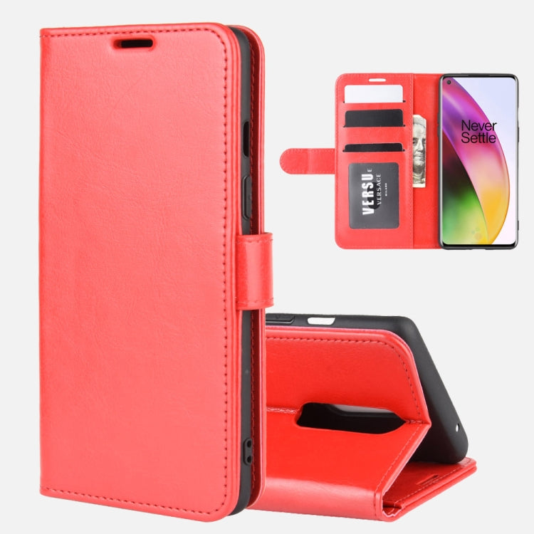 Red flip phone wallet case with card slots and built-in stand