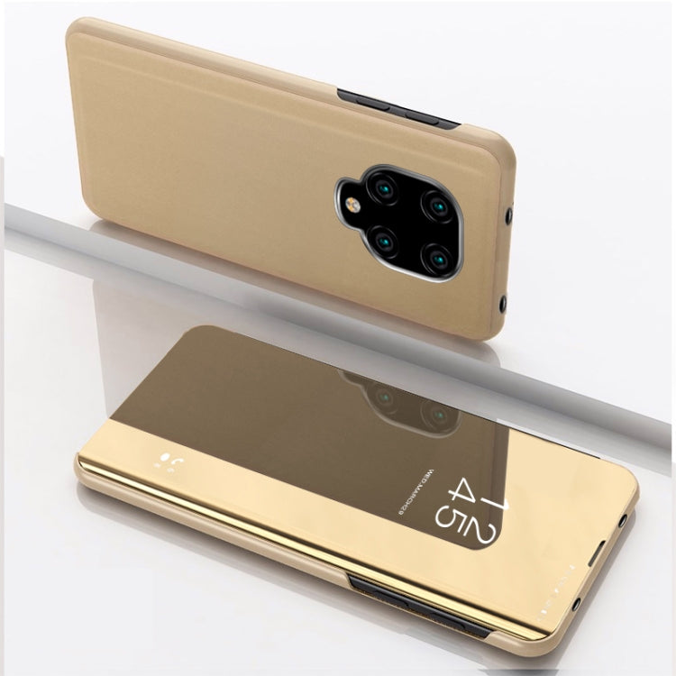 Gold mirror flip leather phone case with holder for smartphone