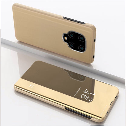 Gold mirror flip leather phone case with holder for smartphone