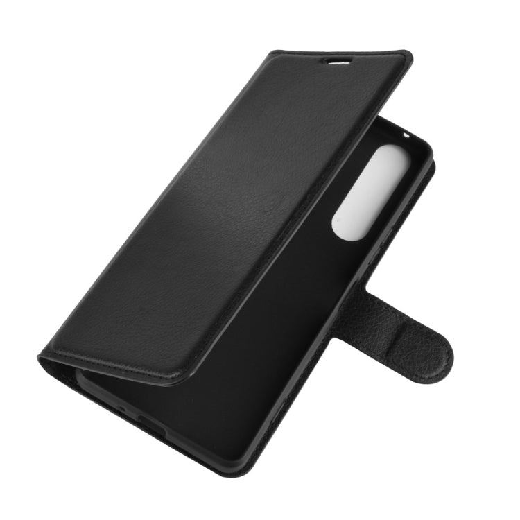 Black flip cover case with side strap for Xperia 1 II