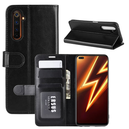 Black textured wallet flip phone case with card slots and stand
