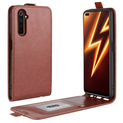 Brown leather flip phone case with card slots and photo frame panel