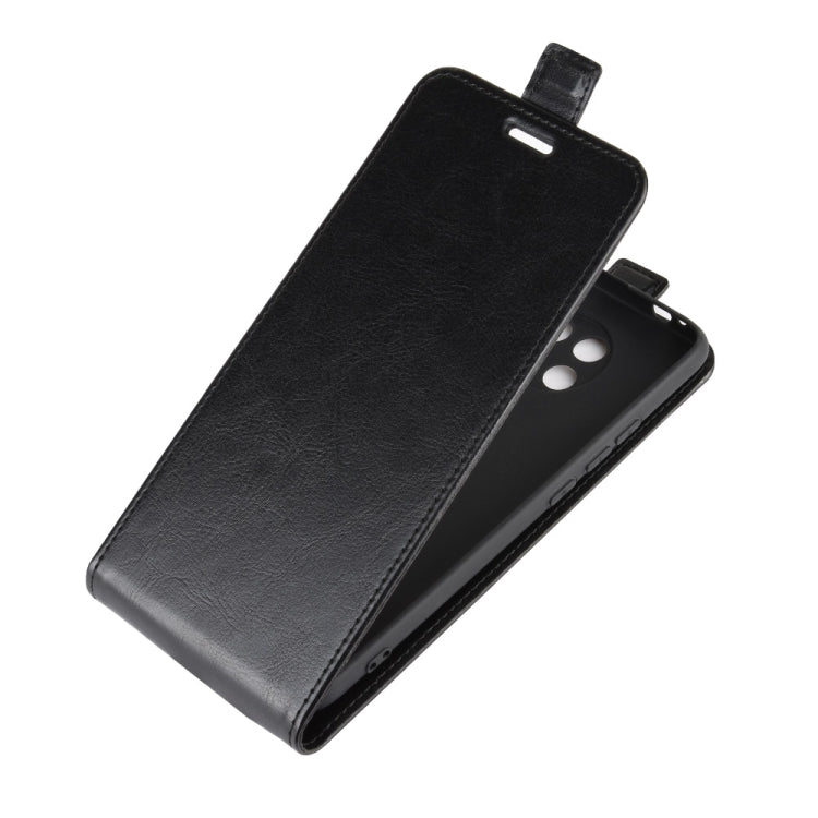 Black flip leather phone case with magnetic clasp, card slot flap
