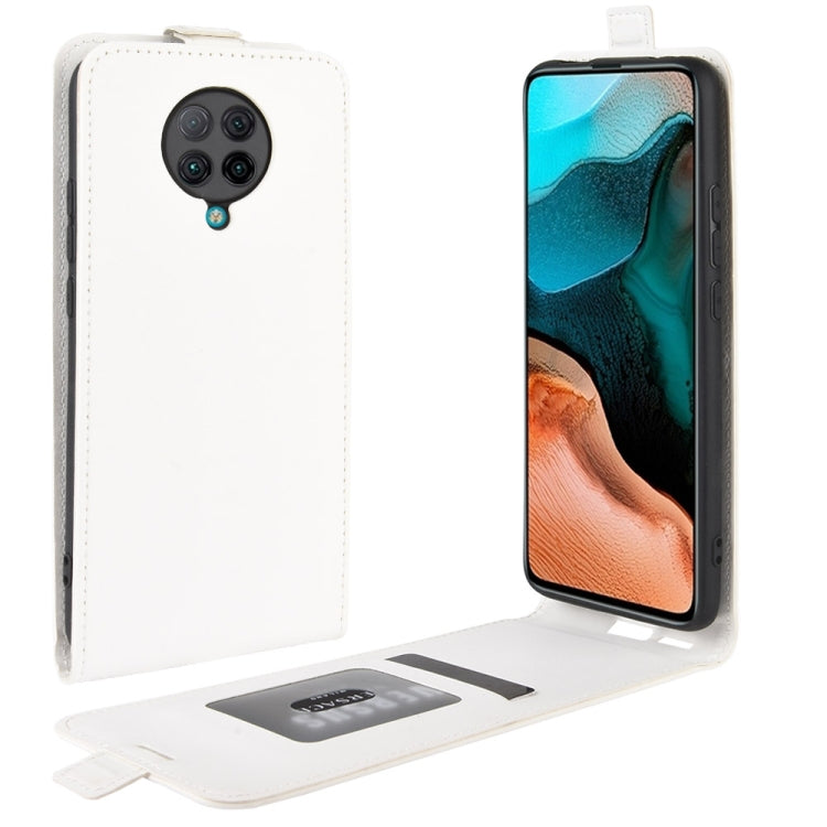 White flip leather phone case with card slot and photo window, front and back
