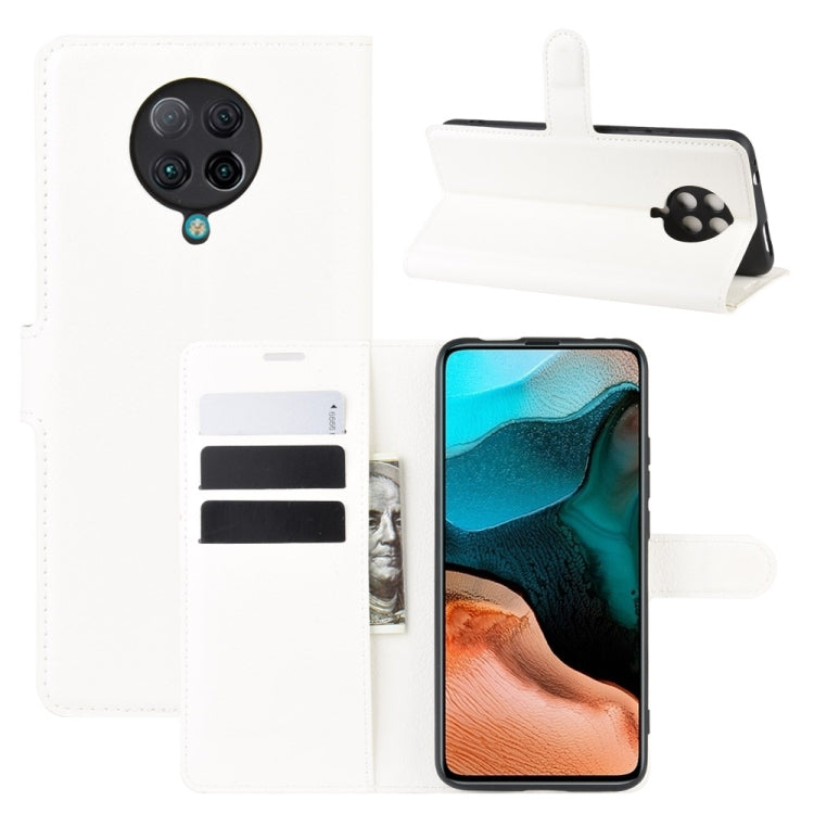 White flip wallet phone case with card slots and stand cover for Xiaomi Redmi K30 Pro