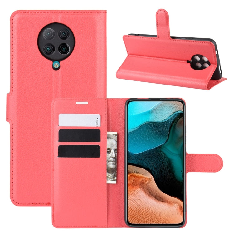 Pink flip wallet phone case with card slots and stand cover for Xiaomi Redmi K30 Pro