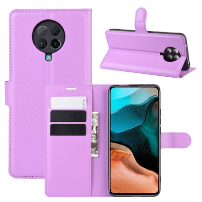 Purple flip wallet phone case with card slots and stand cover for Xiaomi Redmi K30 Pro