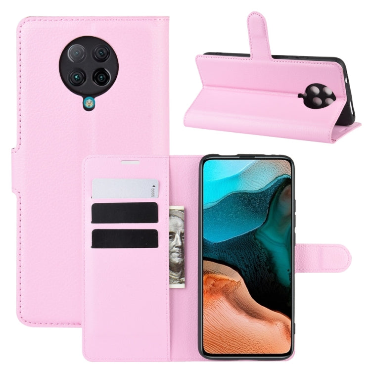 Rose pink flip wallet phone case with card slots and stand cover for Xiaomi Redmi K30 Pro