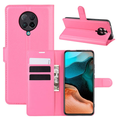 Magenta pink flip wallet phone case with card slots and stand cover for Xiaomi Redmi K30 Pro
