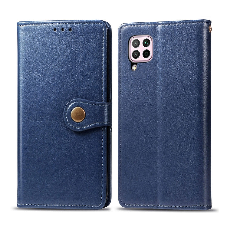 For Huawei P40 Lite/Nova 7i/Nova 6se Retro Solid Color Leather Buckle Phone Case with Lanyard & Photo Frame & Card Slot & Wallet & Stand Function, For Huawei P40 Lite