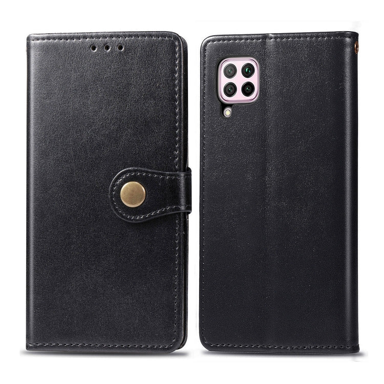 For Huawei P40 Lite/Nova 7i/Nova 6se Retro Solid Color Leather Buckle Phone Case with Lanyard & Photo Frame & Card Slot & Wallet & Stand Function, For Huawei P40 Lite