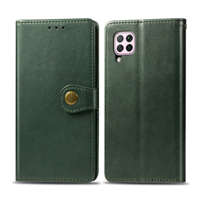 For Huawei P40 Lite/Nova 7i/Nova 6se Retro Solid Color Leather Buckle Phone Case with Lanyard & Photo Frame & Card Slot & Wallet & Stand Function, For Huawei P40 Lite