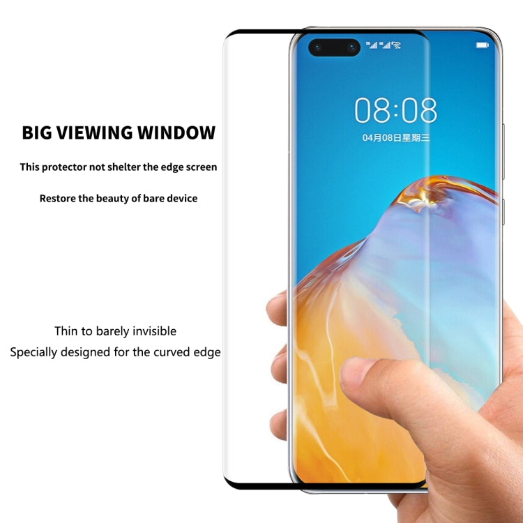 Curved tempered glass screen protector for Huawei P40 Pro, large viewing area