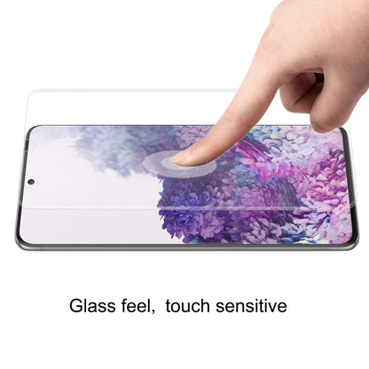 Full-screen hydrogel screen protector film on smartphone with finger touch interaction
