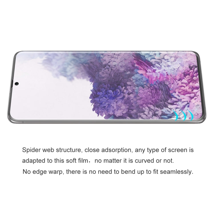 Full-screen hydrogel protector film with curved edges for a smooth screen fit