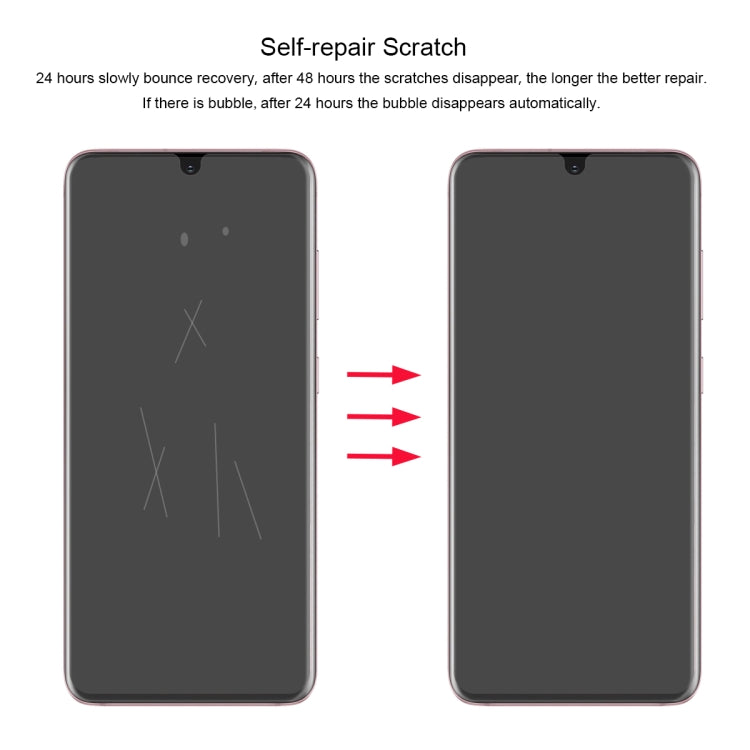 Self-repair hydrogel screen protector film for scratch recovery, 2-pack
