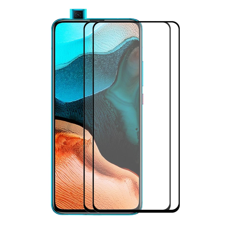 Full-coverage tempered glass screen protector pair with 2.5D curved edges for phone
