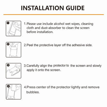 Tempered glass screen protector installation guide: clean, peel, align, press