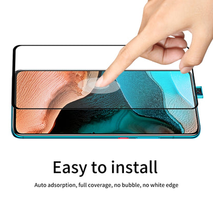 Easy-install full-coverage tempered glass screen protector placed on phone screen