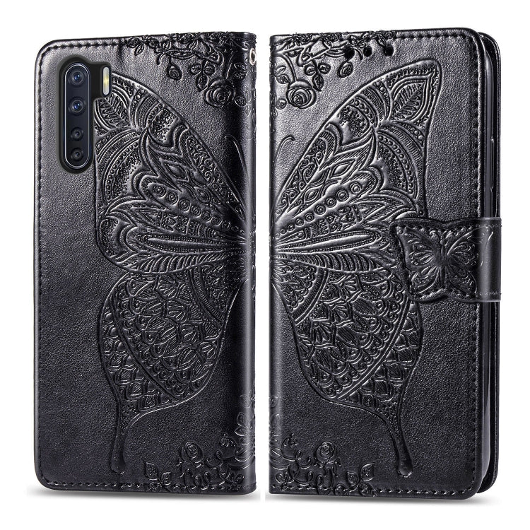 For OPPO F15/A91 Butterfly Love Flower Embossed Horizontal Flip Leather Case with Bracket / Card Slot / Wallet / Lanyard, For OPPO F15