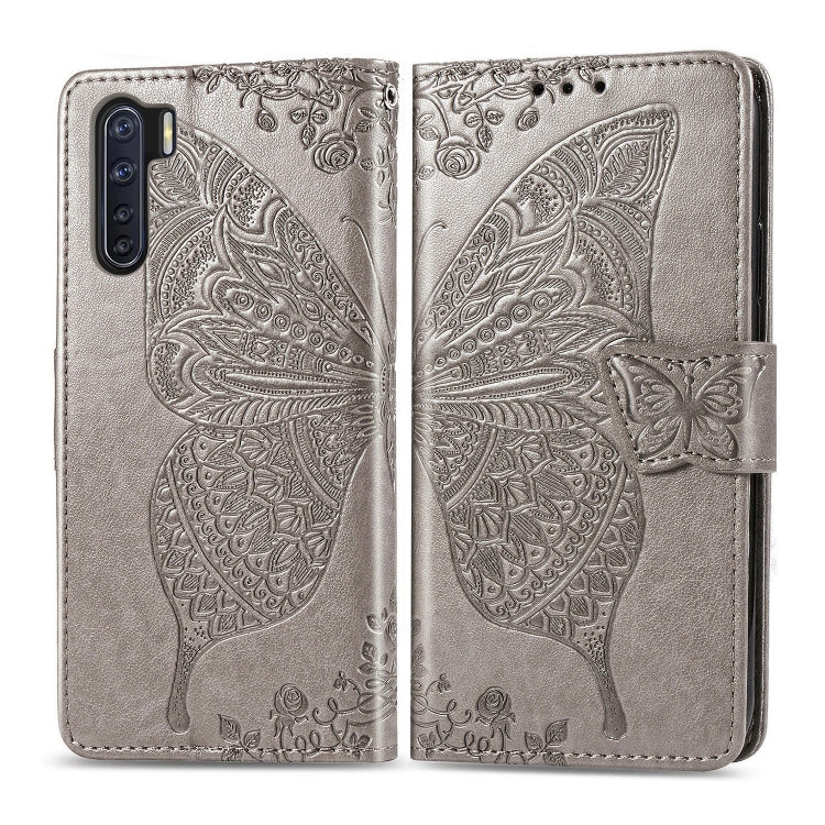 For OPPO F15/A91 Butterfly Love Flower Embossed Horizontal Flip Leather Case with Bracket / Card Slot / Wallet / Lanyard, For OPPO F15