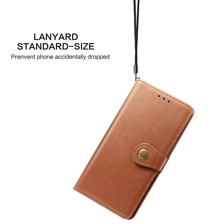 For Sony Xperia 10 II Retro Solid Color Leather Buckle Phone Case with Lanyard & Photo Frame & Card Slot & Wallet & Stand Function, For Sony Xperia 10 II