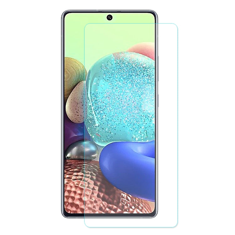 Curved edge tempered glass screen protector applied to a smartphone screen