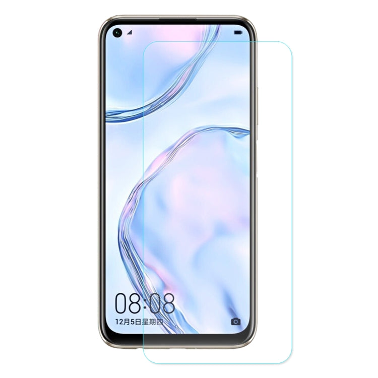 Transparent curved tempered glass screen protector fitted over smartphone