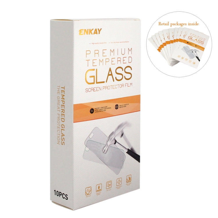 ENKAY tempered glass screen protector box, 10-piece pack for curved 2.5D edge