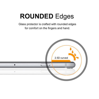 Rounded-edge 2.5D curved tempered glass screen protector for comfortable grip
