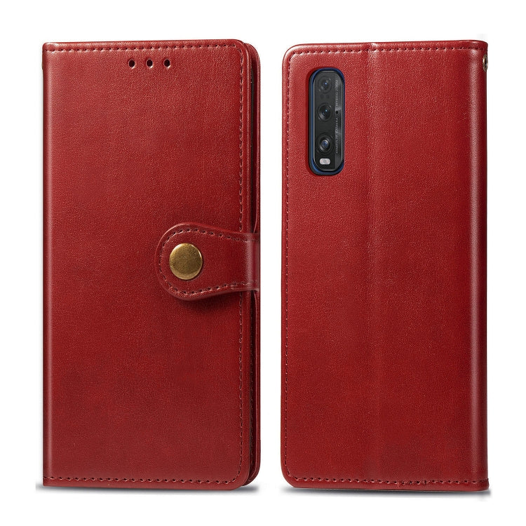 For OPPO Find X2 Retro Solid Color Leather Buckle Phone Case with Lanyard & Photo Frame & Card Slot & Wallet & Stand Function, For OPPO Find X2