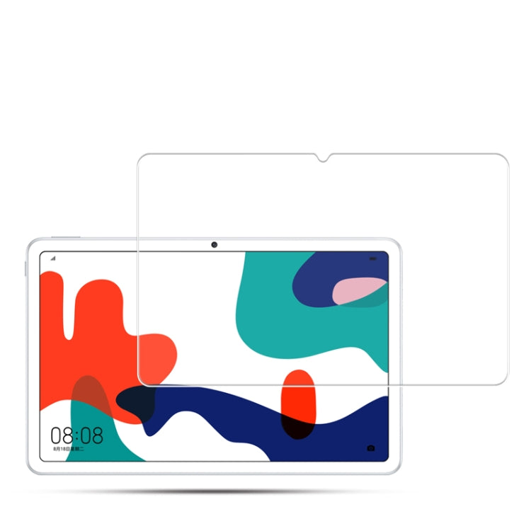 Tablet tempered glass screen protector film with 2.5D rounded edges, clear cover